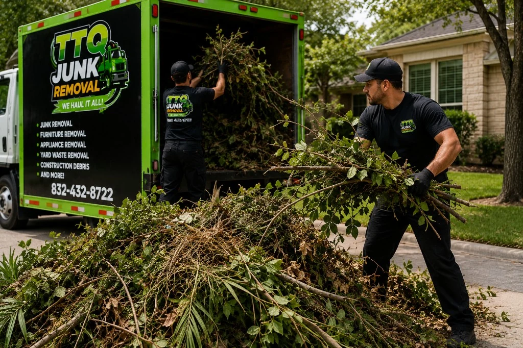 TTQ crew loading refrigerators and appliances into the junk truck